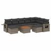 vidaXL 10 Piece Garden Sofa Set with Cushions Grey Poly Rattan