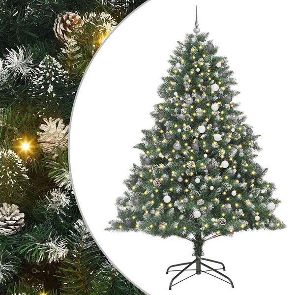 vidaXL Artificial Christmas Tree with 300 LEDs with Stand Green 240 cm