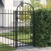 vidaXL Fence Gate with Arched Top and 2 Posts 105x204 cm Black