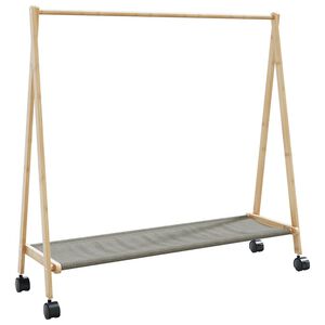 vidaXL Clothes Rack | Bamboo | Varnished Finish | 106 x 34 x 106.5 cm | Foldable