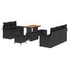 vidaXL Garden Sofa Set 8 pcs Black Poly Rattan