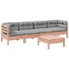 vidaXL 5 Piece Garden Sofa Set with Cushions Solid Wood Douglas Fir