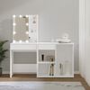 vidaXL LED Dressing Table with Cabinet White Engineered Wood