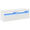 vidaXL 2 Piece TV Cabinet Set with LED Lights White 60x35x40 cm