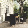 vidaXL 5 Piece Outdoor Dining Set with Cushions Poly Rattan Black