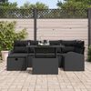 vidaXL Garden Sofa Set with Cushion 7 pcs Black Poly rattan
