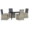 vidaXL Garden Dining Set with Cushion 5 pcs Grey Poly Rattan