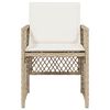 vidaXL Garden Chairs with Cushions 4 pcs Beige Poly Rattan