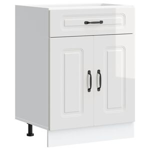 vidaXL Kitchen Base Cabinet "Kalmar" High Gloss White Engineered Wood