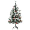 vidaXL Artificial Hinged Christmas Tree 150 LEDs & Ball Set 120 cm