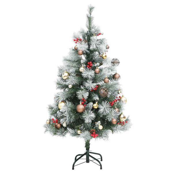 vidaXL Artificial Hinged Christmas Tree 150 LEDs & Ball Set 120 cm