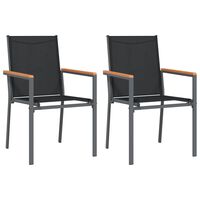 vidaXL Garden Chairs 2 pcs Black 55x61.5x90 cm Textilene and Steel