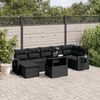 vidaXL 8 Piece Garden Sofa Set with Cushions Black Poly Rattan