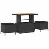 vidaXL Garden Dining Set 3 pcs Black Poly Rattan