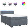 vidaXL Box Spring Bed with Mattress Dark Grey Double Velvet