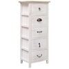 vidaXL Side Cabinet | White and wood | Paulownia wood | 35x25x87 cm | Cabinet