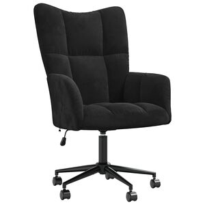 vidaXL Relaxing Chair | Black Velvet | Height Adjustable