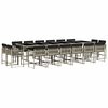 vidaXL 17 Piece Garden Dining Set with Cushions Light Grey Poly Rattan