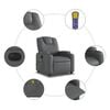 vidaXL Electric Massage Recliner Chair Grey Faux Leather