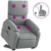 vidaXL Stand up Massage Recliner Chair Light Grey Fabric