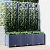 vidaXL Garden Planter with Trellis Blue Grey 120x40x136 cm PP