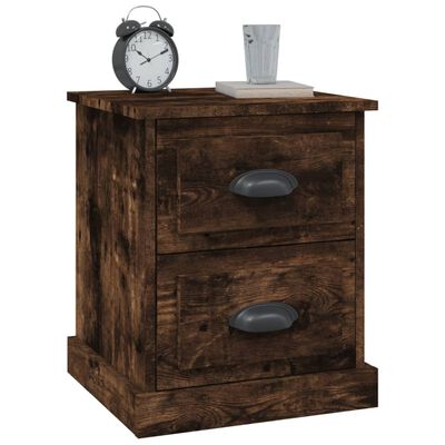 vidaXL Bedside Cabinet Smoked Oak 39x39x47.5 cm Engineered Wood