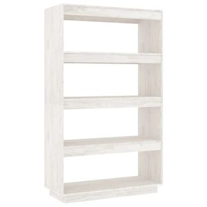 vidaXL Book Cabinet/Room Divider White 80x35x135 cm Solid Pinewood