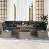 vidaXL Garden Sofa Set with Storage 8 pcs Grey Poly rattan