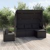 vidaXL 4 Piece Garden Sofa Set with Cushions Black Poly Rattan