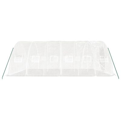 vidaXL Greenhouse with Steel Frame White 30 m² 6x5x2.3 m