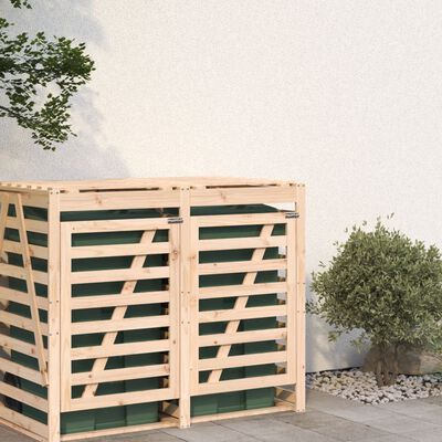 vidaXL Wheelie Bin Storage Extension Solid Wood Pine