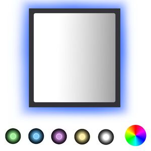 vidaXL Mirror | Grey | Acrylic, Engineered wood | Medium | Bathroom Mirror