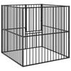 vidaXL Dog Playpen 4 Panel Black Galvanised Steel