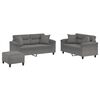 vidaXL 3 Piece Sofa Set with Pillows Dark Grey Microfibre Fabric