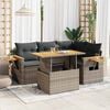 vidaXL 4 Piece Garden Sofa Set with Cushions Grey Poly Rattan Acacia