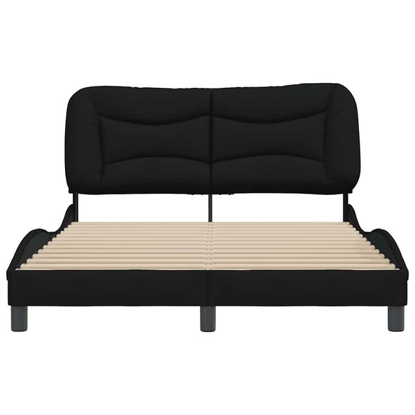 vidaXL Bed Frame without Mattress "Hvar" Black 152x203 cm Queen Fabric