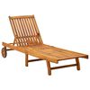 vidaXL Garden Sun Lounger with Cushion Solid Acacia Wood