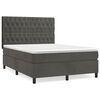 vidaXL Box Spring Bed with Mattress Dark Grey 137x187 cm Double Size Velvet