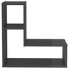 vidaXL Wall Shelf 2 pcs High Gloss Grey 50x15x50 cm Engineered Wood