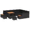 vidaXL Garden Sofa Set 12 pcs 11-Seater Black