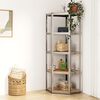 vidaXL 5-Layer Corner Shelf Silver Steel&Engineered Wood