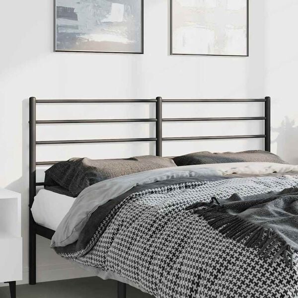 vidaXL Metal Replace Headboard Black 135 cm