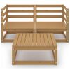 vidaXL 3 Piece Garden Lounge Set Honey Brown Solid Pinewood
