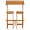 vidaXL 3 Piece Balcony Bar Set Solid Acacia Wood