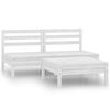 vidaXL 3 Piece Garden Lounge Set Solid Wood Pine White
