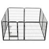 vidaXL Dog Playpen 8 Panels Steel 80x80 cm Black