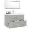 vidaXL 3 Piece Bathroom Furniture Set Concrete Grey