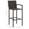 vidaXL 3 Piece Garden Bar Set Brown