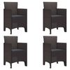 vidaXL Garden Chair 4 pcs Brown Polypropylene