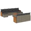 vidaXL 11 Piece Garden Sofa Set with Cushions Grey Poly Rattan